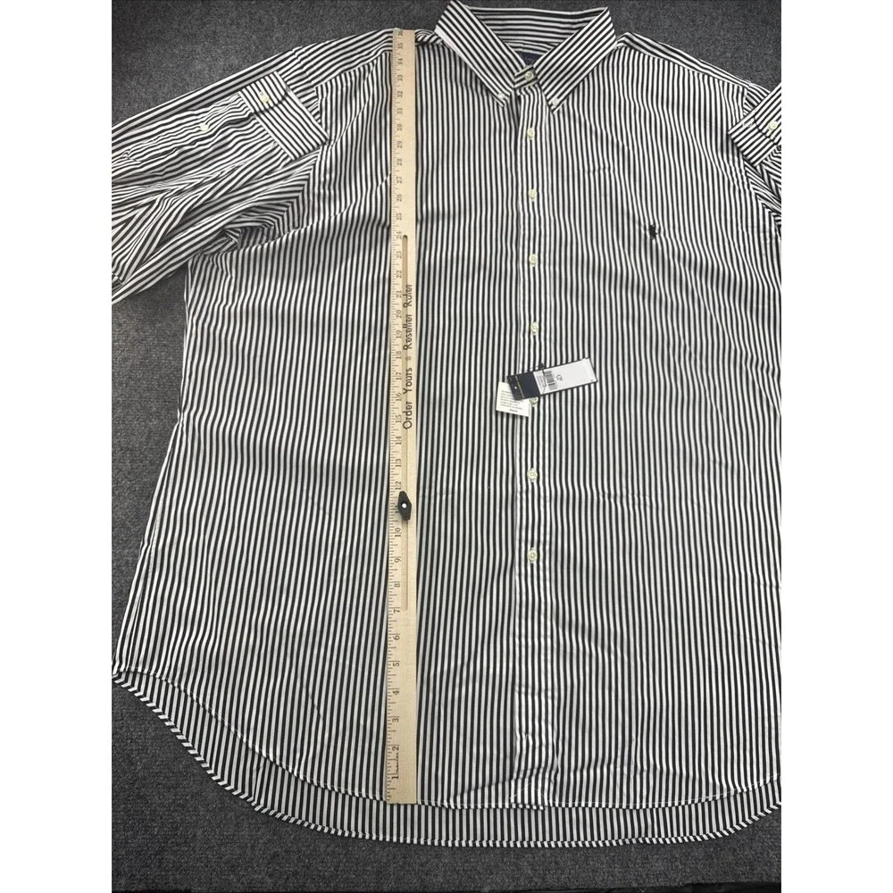Polo Ralph Lauren Shirt Men’s 3LT Black White Stripe Classic Fit NWT